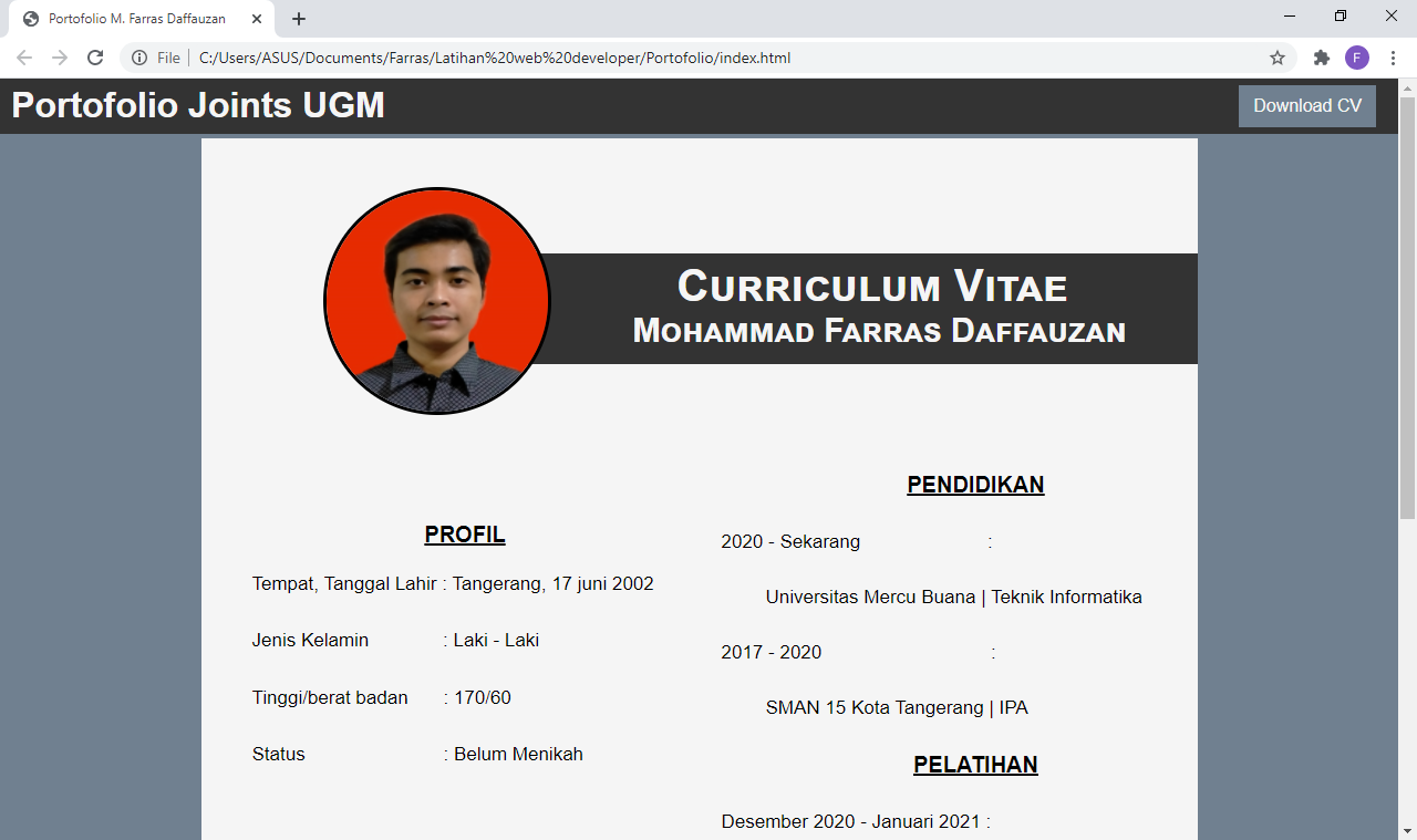 Web Curriculum Vitae